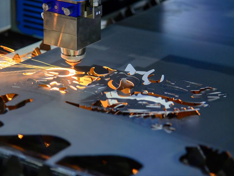 Laser-cut stainless steel control panels with engraving