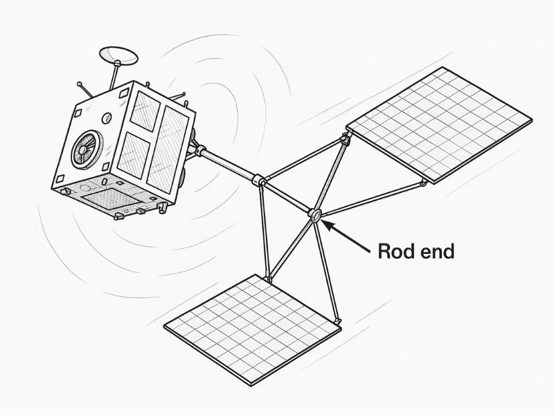 Rod ends in Sunwingantenna deployment mechanism