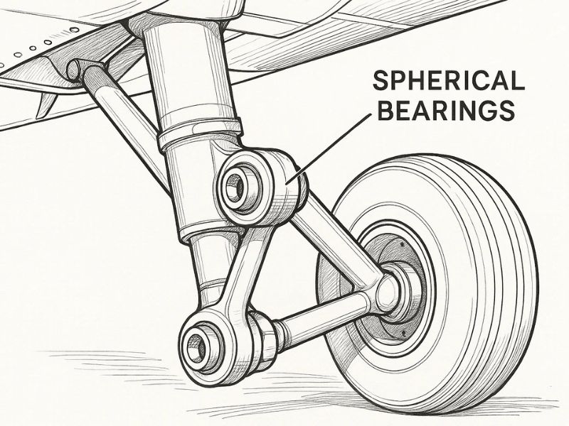spherical bearings in landing gear subassembly