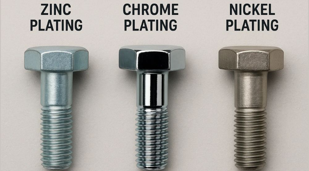 zinc plating, chrome plating, and nickel plating.