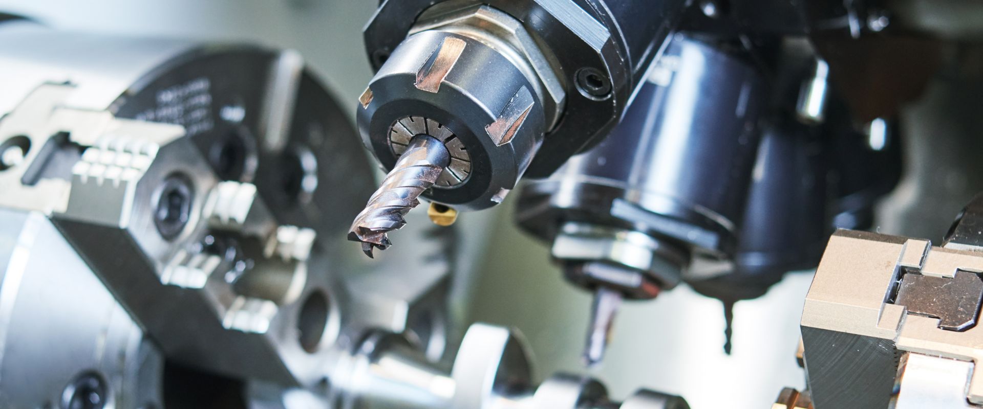 End mill held in a CNC machine spindle