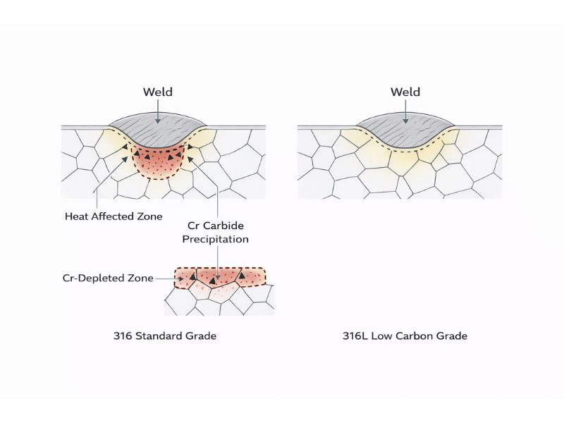 Heat Affected Zone Cr Carbide Precipitation Cr-Depleted Zone