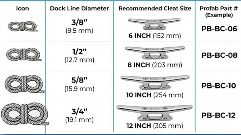 Sizing of Marine Cleats