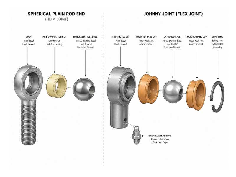 Mechanical rod and flex joint breakdown