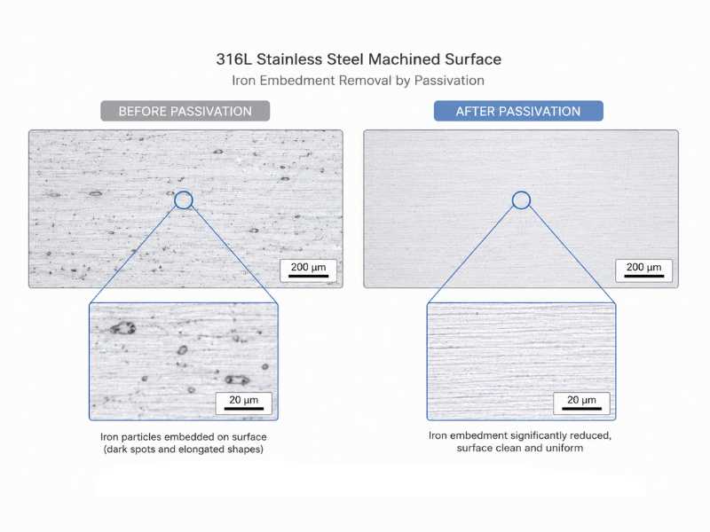 316 l machined surface