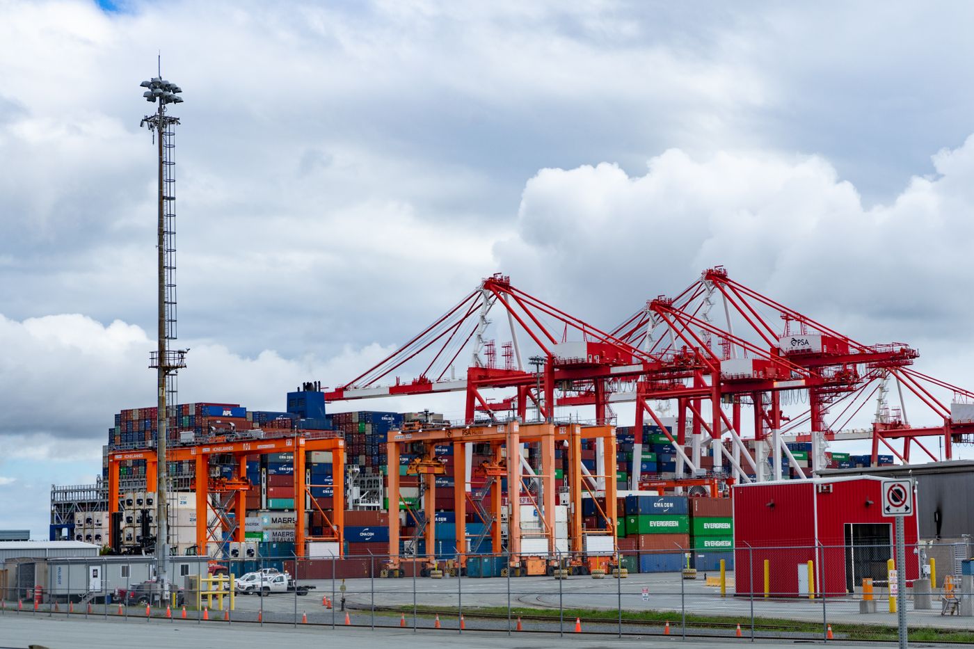 Container terminal cranes at a port